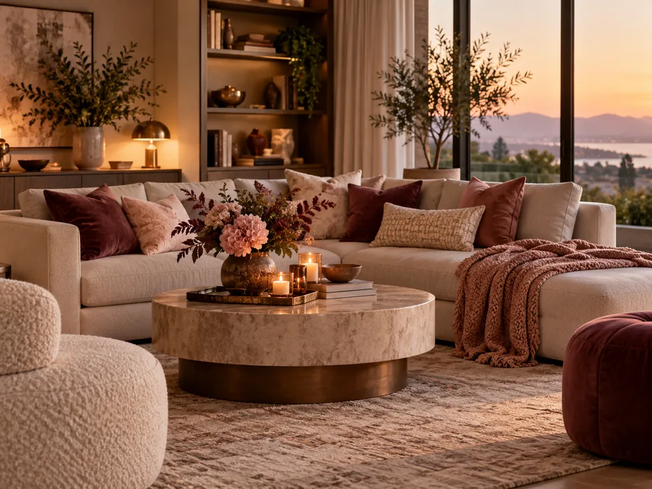 Sala de estar com decoração aconchegante